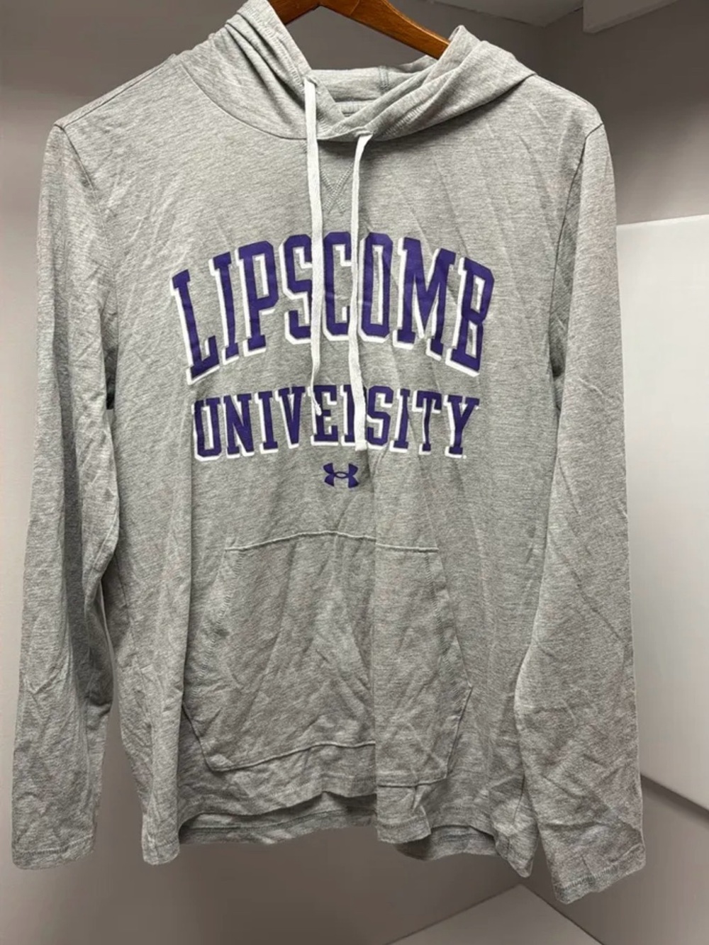 Under Armour Gray Crewneck Hoodie with Purple Lipscomb University Print